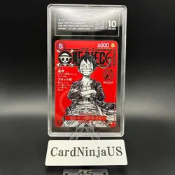 TAG GEM MINT 10 Monkey D. Luffy SR Promo 2025 #ST21-014 One Piece Card Japanese - Image 1