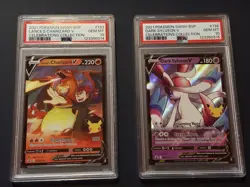 Pokemon Cards Celebrations Lance's Charizard & Dark Sylveon PSA 10 -Sequential - Image 1