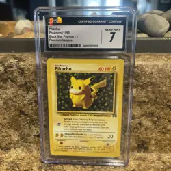 1999 Pokemon Pikachu League Promo #1 Card CGC 7 Near Mint NM - MT Fresh Grade - Image 1