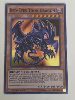 Yugioh Red-Eyes Toon Dragon - 1st Edition Super Rare LP - Free Holo Card A - Image 1