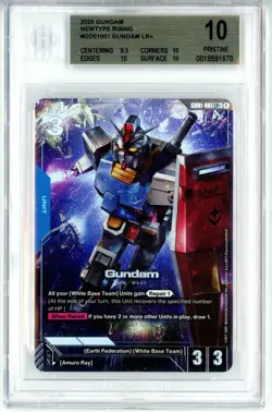 BGS Pristine 10 Gundam Card Game Gundam RX-78-2 GD01-001 LR+ Newtype Rising 2025 - Image 1
