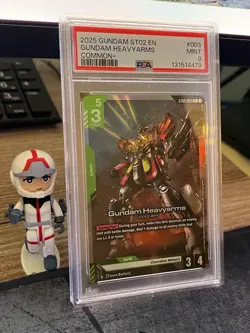 PSA 9 Gundam Heavyarms C+ Card Game Rare Holo Variant 2025 St02 English - Image 1