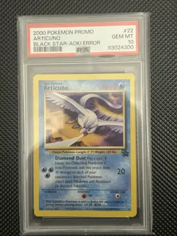 Pokemon Articuno Black Star Promo 22 Aoki Error Card PSA 10 Gem Mint - Image 1