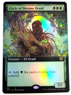 MTG Circle Of Dreams Druid - Extended Art Foil -Forgotten Realms - LP (see desc) - Image 1