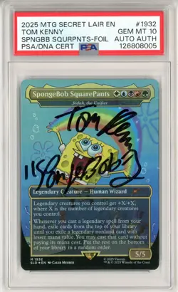 PSA GEM MINT 10 Signed Tom Kenny 'SpongeBob SquarePants' - Jodah, the Unifier - Image 1