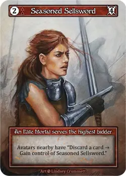 FOIL Sorcery Contested Realm - Seasoned Sellsword (Foil) - Beta (B) - Image 1