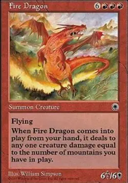 1x Fire Dragon Moderate Play MTG Magic - Kid Icarus - - Image 1