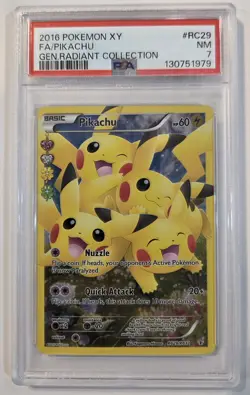 2016 POKEMON XY GENERATIONS RADIANT COLLECTION #RC29 FULL ART/PIKACHU PSA 7 - Image 1