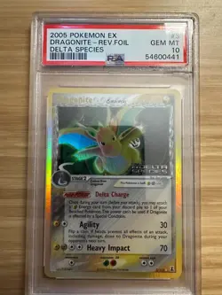 2005 POKEMON EX DELTA SPECIES #3 DRAGONITE-REVERSE FOIL PSA 10 - Image 1