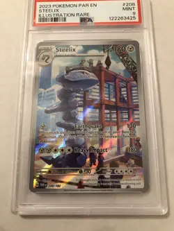 2023 POKEMON PAR EN-PARADOX RIFT ILLUSTRATION RARE #208 STEELIX PSA 9 - Image 1