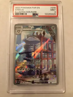 2023 POKEMON PAR EN-PARADOX RIFT ILLUSTRATION RARE #208 STEELIX PSA 9 - Image 2