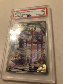 2023 POKEMON PAR EN-PARADOX RIFT ILLUSTRATION RARE #208 STEELIX PSA 9 - Image 4