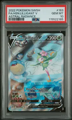 2022 POKEMON SWORD & SHIELD ASTRAL RADIANCE FULL ART/HISUIAN LILLIGANT V PSA 10 - Image 1