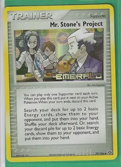 Pokemon Emerald Trainer "Mr. Stone's Project" 79/106 Holo X1 - Image 1