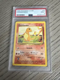 1999 POKEMON GAME #46 CHARMANDER UNLIMITED PSA 9 - Image 1