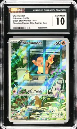 CGC 10 GEM MINT Charmander 044 Obsidian Flames ETB Black Star Promo Holo Pokemon - Image 1