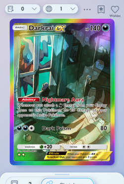 Pokemon TCG POCKET - Darkrai Rainbow Rare 2⭐, Space-time Smackdown, English - Image 3
