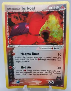 Pokemon EX Team Aqua VS Magma Team Magma's Torkoal HOLO RARE #12/95 2004 VINTAGE - Image 2