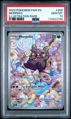 2023 POKEMON PAR EN-PARADOX RIFT ILLUSTRATION RARE #206 MORPEKO PSA 10 - Image 1