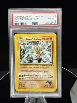 Pokemon Gym Challenge Giovanni's Machamp 6/132 PSA 8 - Image 1
