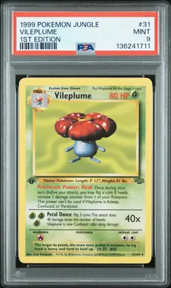 1999 POKEMON JUNGLE 1ST ED #31 VILEPLUME PSA 9 - Image 1