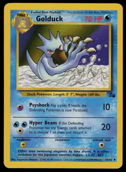 Golduck 35/62 Fossil Pokemon TCG LP - Image 1