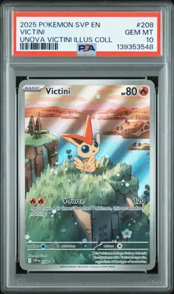 2025 POKEMON SVP EN-SV BLACK STAR PROMO #208 VICTINI PSA 10 - Image 1