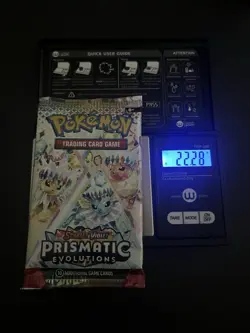 22.28g HEAVY Prismatic Evolutions Pokemon Sealed Booster Pack New God PackUU! - Image 1