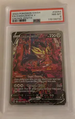 2023 Pokemon SWSH Crown Zenith Zamazenta V Alt Art #GG54 PSA 8 - Image 1
