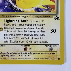 Pokemon TCG Wizards WOTC Black Star Promo Zapdos 23 - Image 5