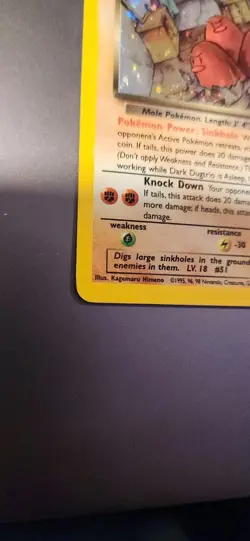 Dark Dugtrio - 6/82 - Holo Rare - Unlimited Edition LP, English Pokemon Team Roc - Image 2