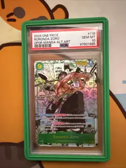 2024 ONE PIECE OP06-WINGS OF THE CAPTAIN MANGA ALTERNATE ART RORONOA ZORO PSA 10 - Image 1