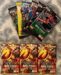 One Piece Factory Sealed Booster Pack Lot x9: 1x OP-06/07/08/09/10/12; 3x PRB02 - Image 1