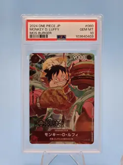 Monkey D. Luffy One Piece 2024 Mos Burger Promo Japanese #080 PSA 10 - Image 1