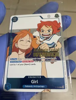 One Piece Girl OP14 Release Event Foil Winner Card Sealed P-096 Psa Ready - Image 1