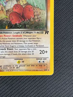 Dark Dugtrio NM LP Team Rocket 6 Holo WOTC Rare Pokemon TCG Card - Image 5