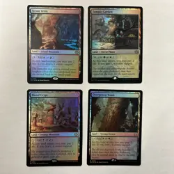 MtG Lorwyn Eclipsed Cards (Lot of 4) Rare Foil Shock Lands Near Mint Blood Crypt - Image 1