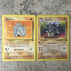 2 FOR 1 - Rhydon - 45/64 - Rhyhorn 61/64 - Jungle Set - Pokemon Card - VLP - Image 1