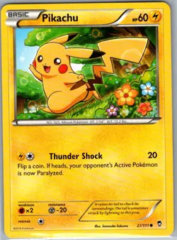 Pikachu 27/111 Non Holo XY - Furious Fists - Pokemon Card - NM - Image 1