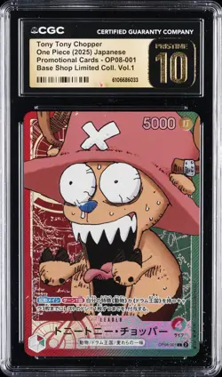 2025 ONE PIECE PROMO CARDS JPN #OP08-001 TONY TONY CHOPPER CGC 10 PERFECT - Image 1