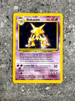Pokemon TCG Cards Alakazam 1/102 Base Set Holo Rare - Image 1