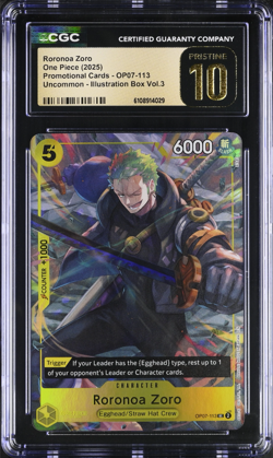 2022 One Piece Card Game: Promos English Roronoa Zoro #OP07-113 CGC 10 Pristine - Image 1