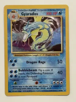 Pokemon Gyarados TCG Base Set Holo Rare Card 6/102 MP-LP Condition - Image 1