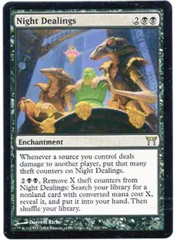 NIGHT DEALINGS X1 MAGIC MTG CHAMPIONS OF KAMIGAWA NEAR MINT (NM) 2004 - Image 1