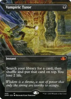 Vampiric Tutor - Borderless (DMR) Dominaria Remastered - Print Lines On Back - Image 1