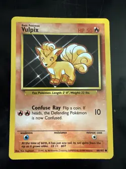 Pokemon TCG Vulpix Base Set 68/102 Regular Unlimited Common HP Error - Image 1