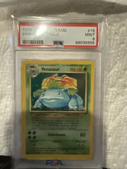 1999 Pokemon Game Base Set Unlimited Venusaur Holo Rare 15/102 #15 PSA 9 MINT - Image 1