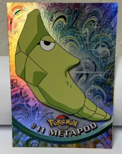 Metapod 1999 Topps Series 1 Pokemon TV Animation Edition #11 Foil Holo Vintage - Image 1