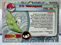 Metapod 1999 Topps Series 1 Pokemon TV Animation Edition #11 Foil Holo Vintage - Image 2