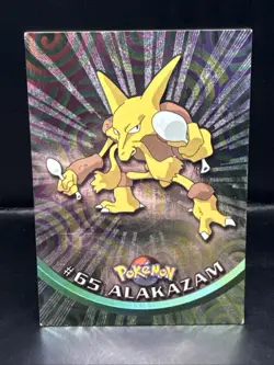 Pokemon Topps Series 1 Black Logo Holo #65 Alakazam - Image 2